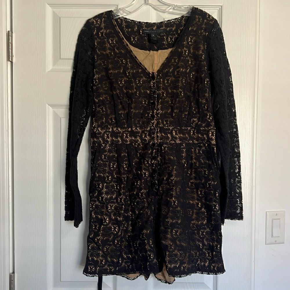 Marc Jacobs Shorts Romper - Tan and Black Lace Belt Included - Worn Once Size 6